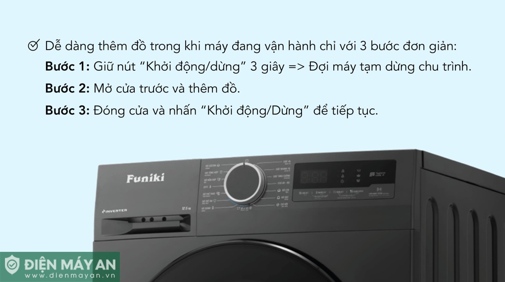 Máy giặt Funiki Inverter 8.5 kg HWM F885ADG